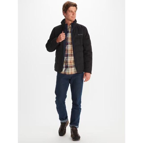 New MARMOT MEN'S BURDELL INSULTED 600 DOWN JACKET WATER RESISTANT BLACK Sz XL - Picture 2 of 7